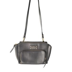 Kate Spade Baxter Street Sevilla Leather Crossbody Asphalt Grey